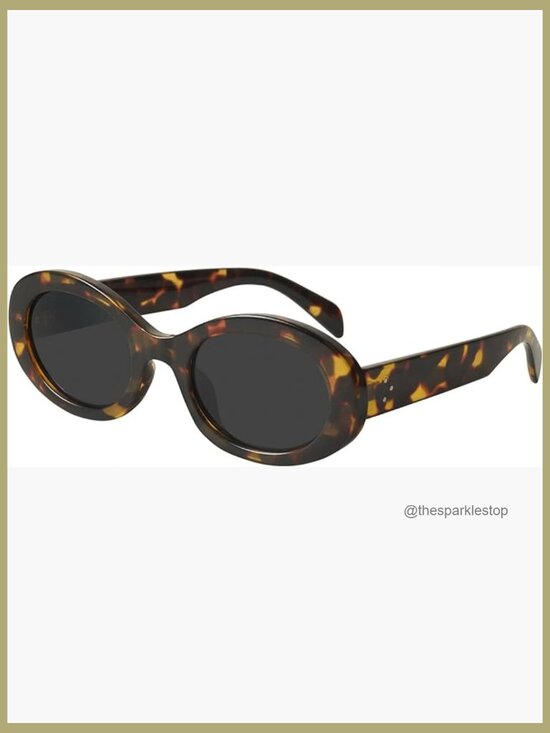 Oval Retro Sunglasses with Chunky Plastic Frames and UV400 Protection main image 4